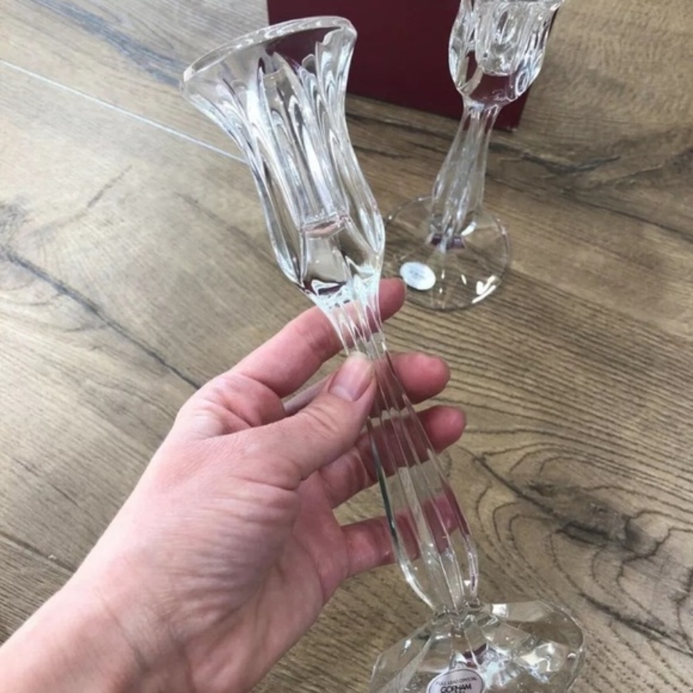 GORHAM‎ CRYSTAL TULIP CANDLESTICKS CANDLE HOLDERS. - Picture 5 of 7